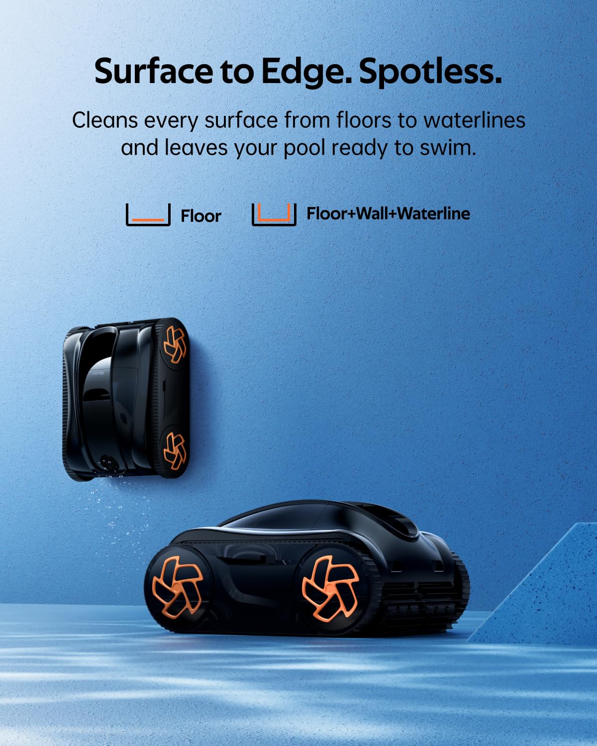 iGarden Pool Cleaner K20, 2H Runtime Cordless Robotic Pool Vacuum, Touch Screen, Smart Navigation, Cleans Floor, Walls, Waterline, Ideal for Above & In-Ground Pools, Self-Parking