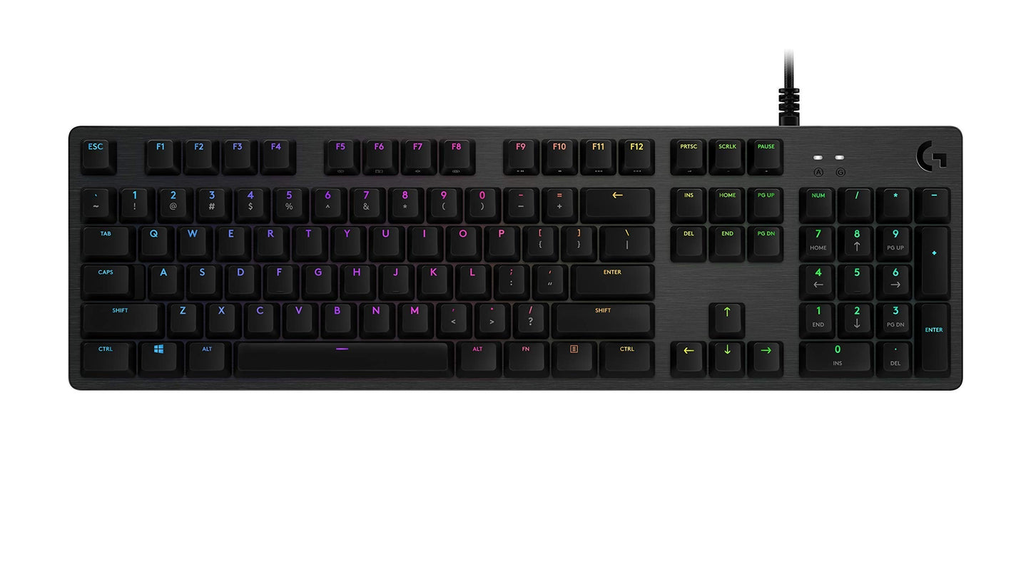 Logitech G513 Carbon LIGHTSYNC RGB Mechanical Gaming Keyboard with GX Blue Switches - Clicky (Renewed)