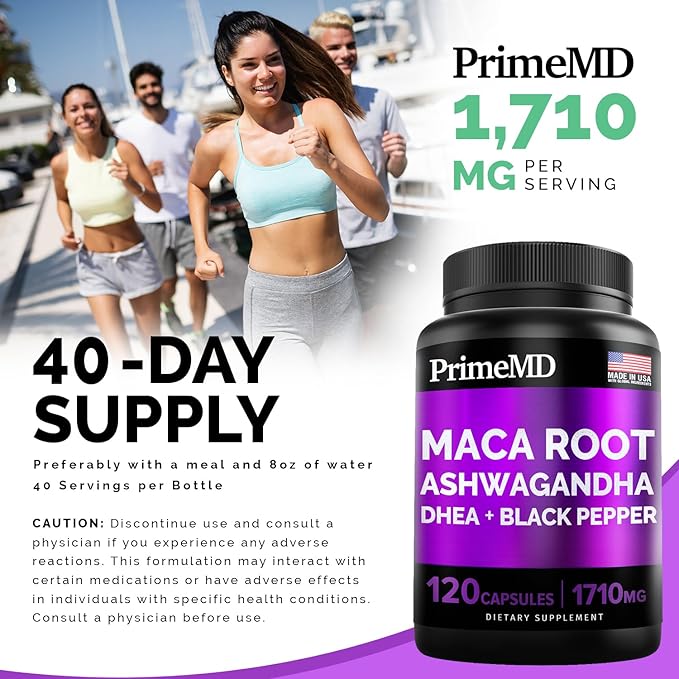 4-in-1 Liquid Biotin Collagen Keratin Saw Palmetto Drops (2 fl oz - 2 Pack) & 6-in-1 Maca Root Ashwagandha w Black Pepper Fruit (120ct) Bundle - Hair, Skin, Nails, Energy & Mood Support Supplement