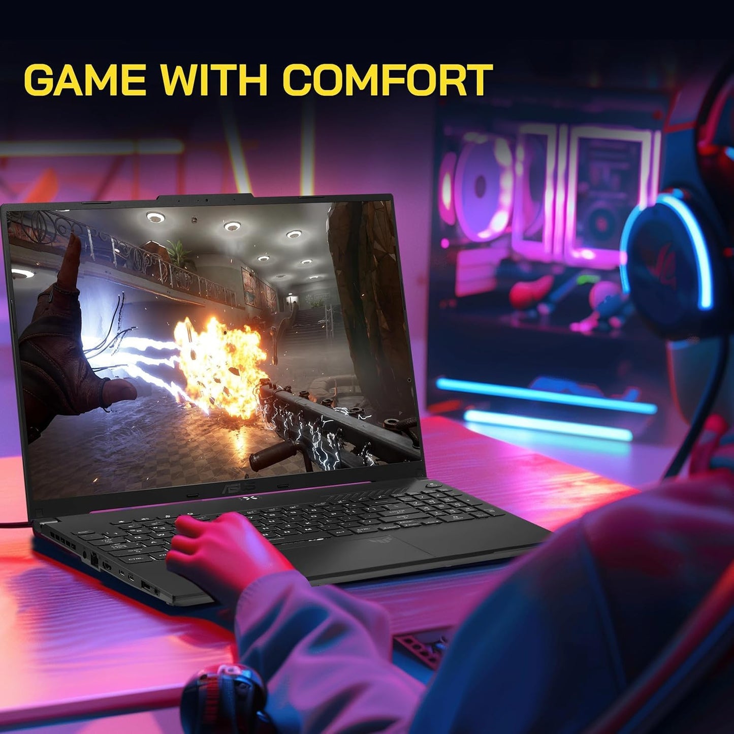ASUS TUF A16 Gaming Laptop, AMD Ryzen 7 7735 HS (Up to 4.75 GHz, 8-Core), Radeon RX 7700S 8 GB, 16" FHD 165 Hz Display, 32 GB DDR5 RAM, 2 TB SSD, RGB Backlit Keyborad, Windows 11 Pro, w/Accessories