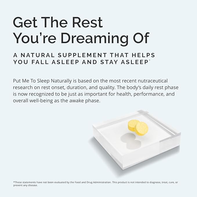 BRAINMD Put Me to Sleep Naturally - 90 Chewable Tablets - with Melatonin, L-Theanine, Magnesium, GABA, Vitamin B6 & 5-HTP - Gluten Free - 45 Servings