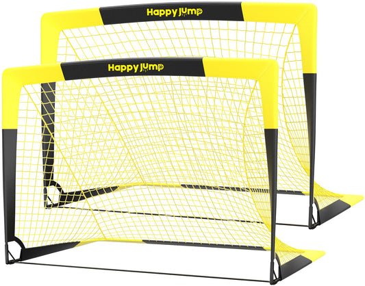 Happy Jump Soccer Goal Pop Up Foldable Soccer Net for Backyard, 2 Set (4X3 FT, 2 Set)