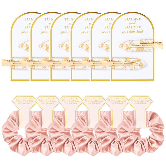 12 PCS Silk Satin Soft Hair Accessories - Bridesmaid & Wedding Favor - Bridal Shower Gifts for Women & Girls
