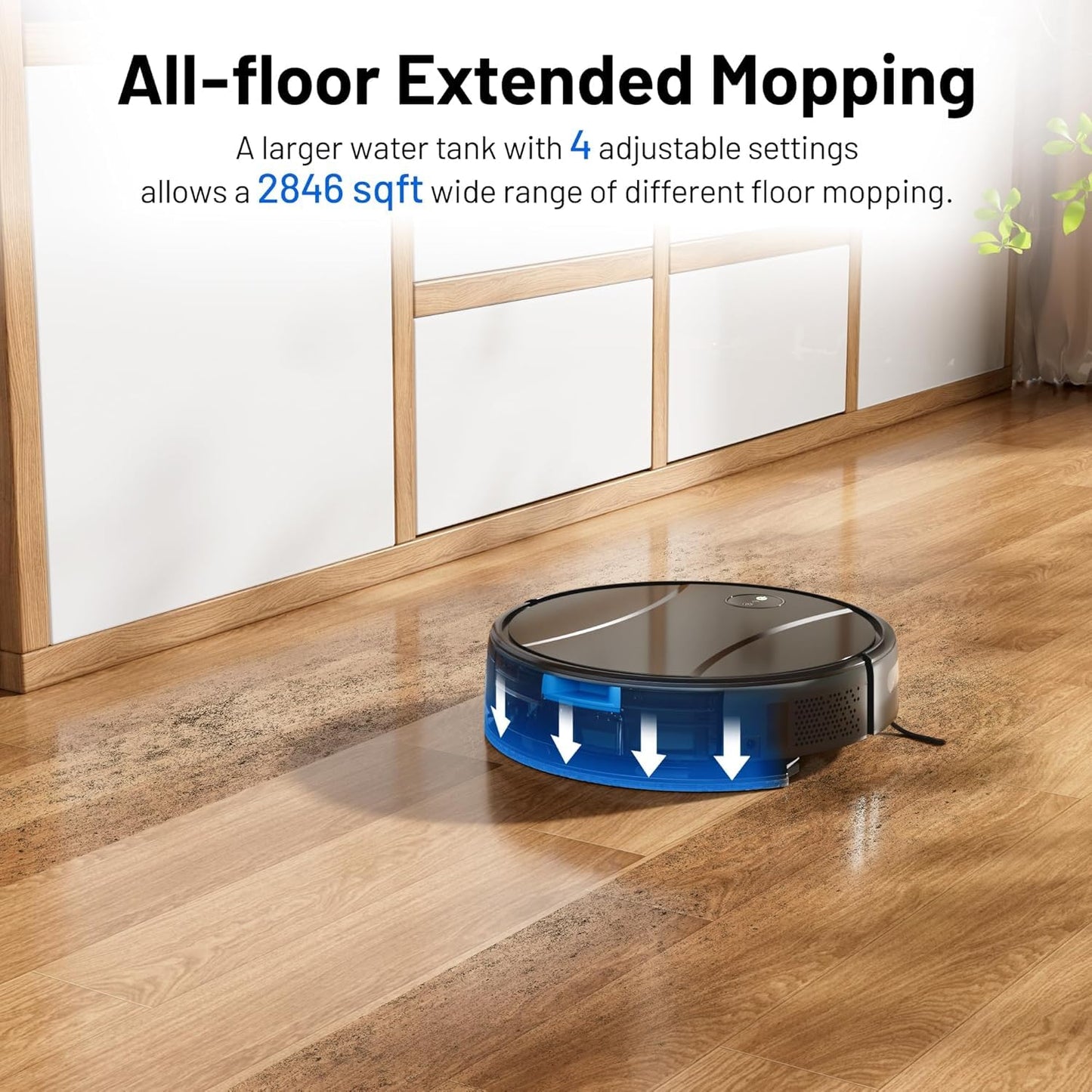 Tipdiy Robot Vacuum and Mop Combo,4200Pa Powerful Robotic Vacuum Cleaner with Self-Charging, Home Automatic Robot Aspiradora for Hard Floor, Low Carpet, Pet Hair, App&Voice&Remote Smart Control
