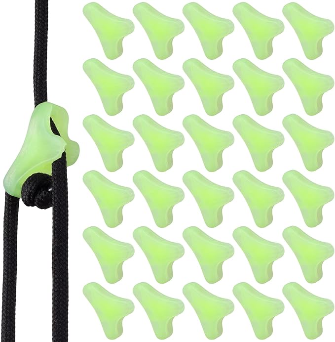 30 Pack Ultralight Fluorescent Guyline Tensioners Tent Rope Tighteners Guy Lines Cord Rope Adjuster for Outdoor Camping Hiking Tarp Canopy Shelter