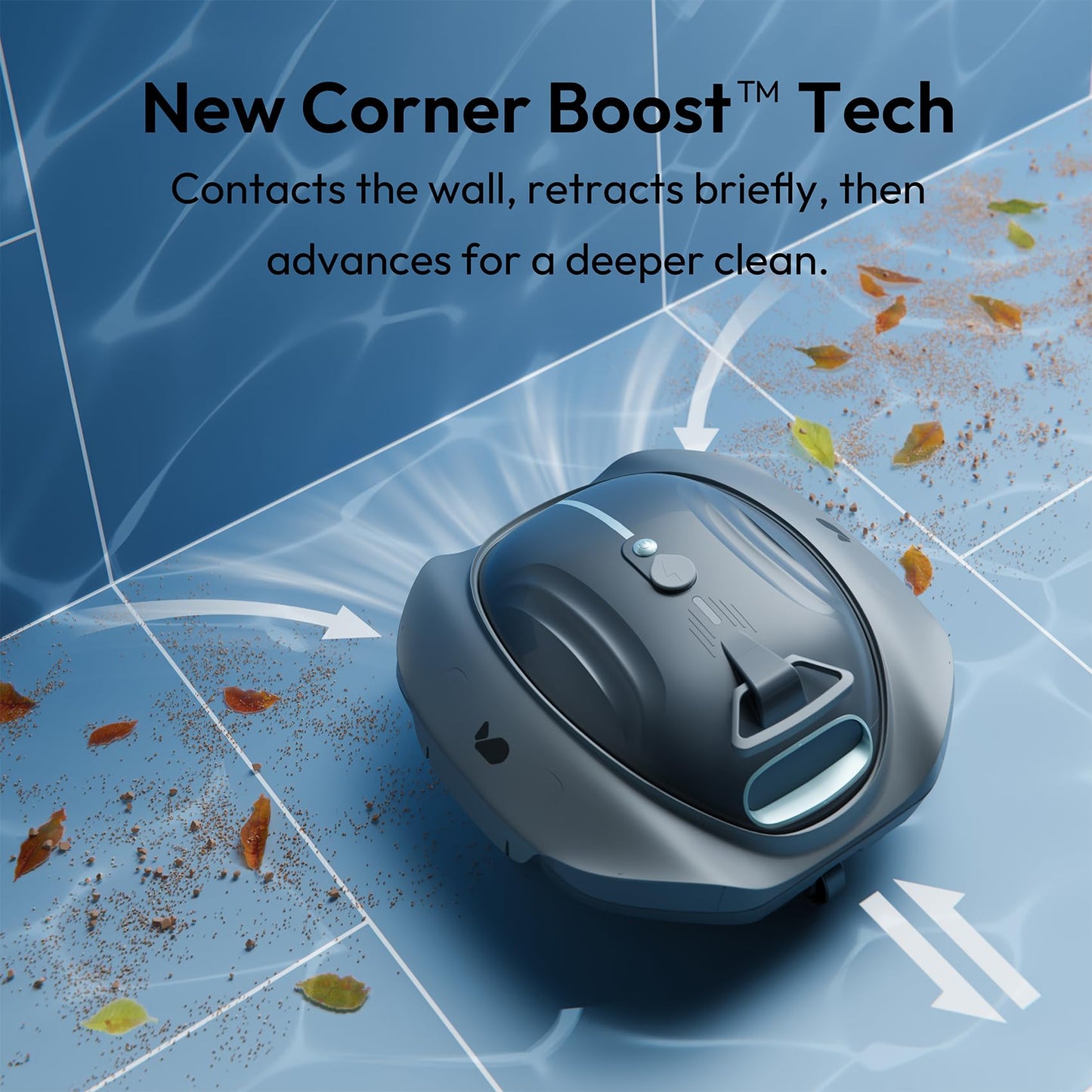 BUBLUE Bubot 300P Pool Vacuum, Cordless Robotic Pool Cleaner with Superior Suction Power, Bluehole Suction, DirtLock 2.0, Auto-Parking for Above-Ground Flat Pools up to 850 Sq.Ft, Space Gray