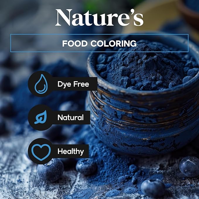 Blue Spirulina Organic Powder – Premium Non-GMO Blue Algae for Smoothies, Drinks, and Recipes – Antioxidants, Energy, and Skin Benefits – 1.06oz
