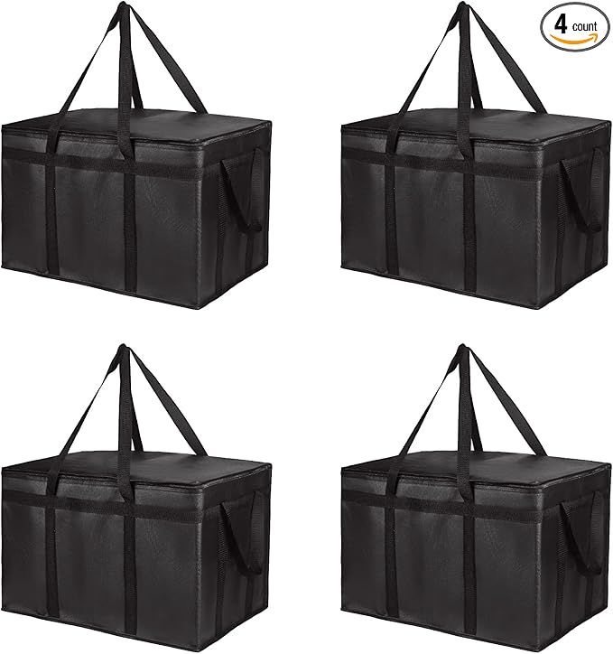 Insulated Reusable Grocery Shopping Bags, 4 Packs