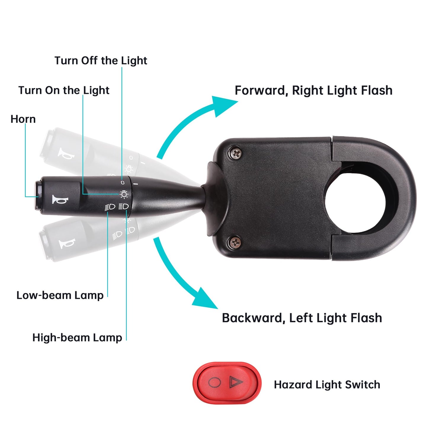 10L0L Deluxe Golf Cart Light Kit for Club Car DS 12V-60V, Full Headlight Taillight Kit with RGB Daytime Running Lamp Low High Beam Turn Signal Horn Brake Pad Hazard Blinker