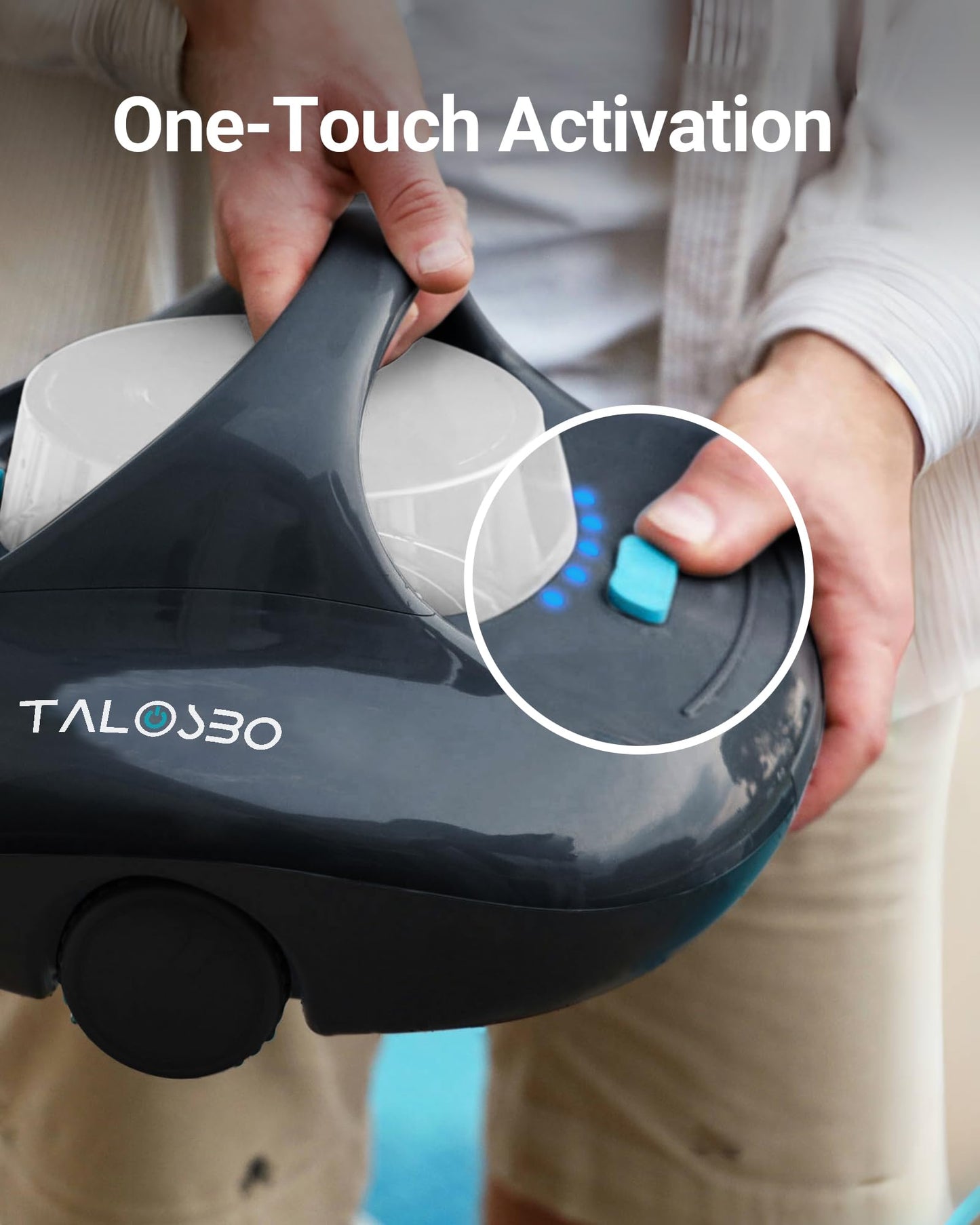 (2025 Upgraded) TALOSBO Pleco Se Cordless Pool Vacuum Up to 130 Mins Runtime, Robotic Pool Cleaner with 2.5H Fast Charge, Ideal for Flat Above Ground and Inground Pools up to 861 Sq. Ft.