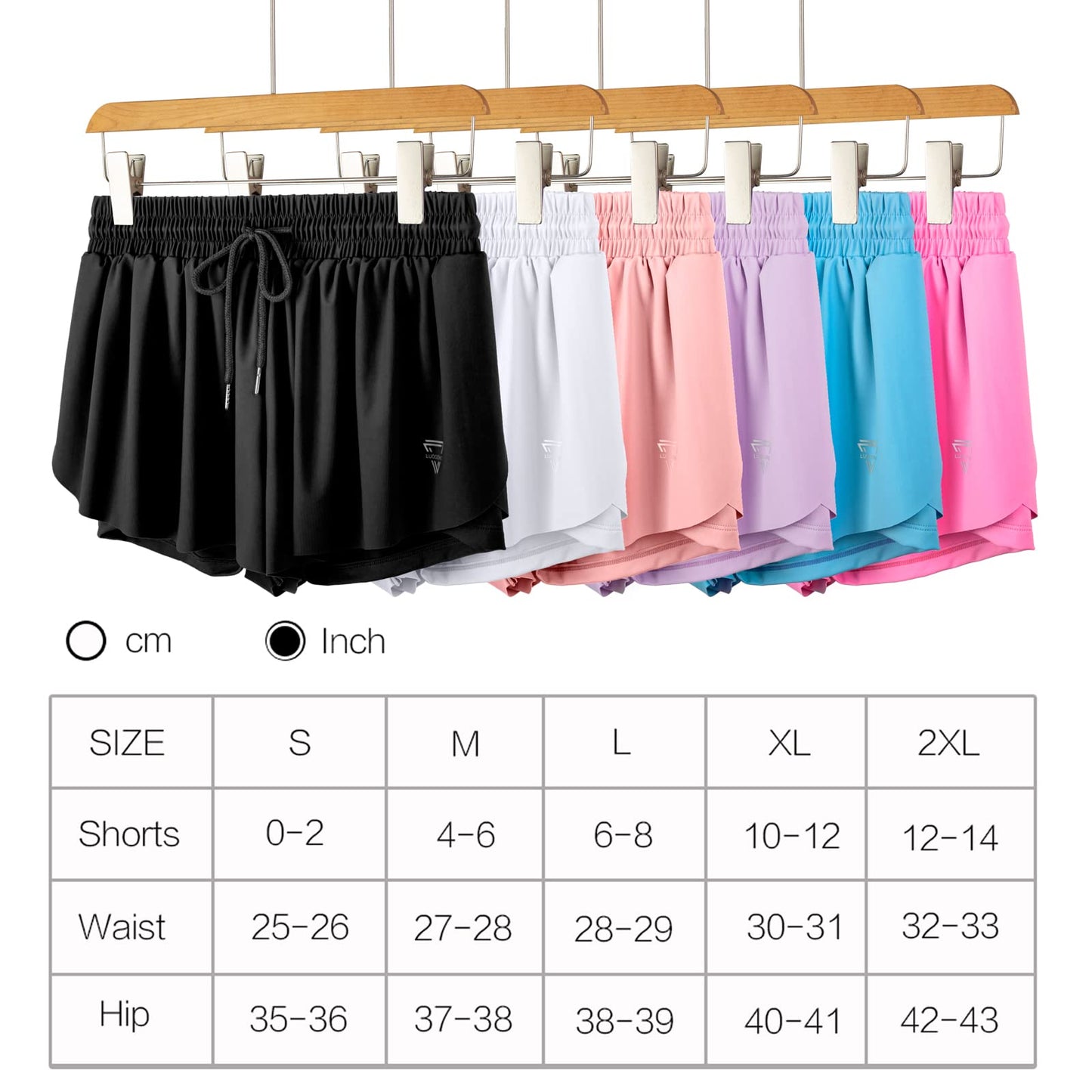 Blaosn Flowy Athletic Shorts for Women Gym Yoga Workout Running Wear Sweat Spandex Sport Tennis Skorts Skirts with Pockets Teen Girls Soft Cute Comfy Clothes Casual Summer(S, Dark Hot Pink)