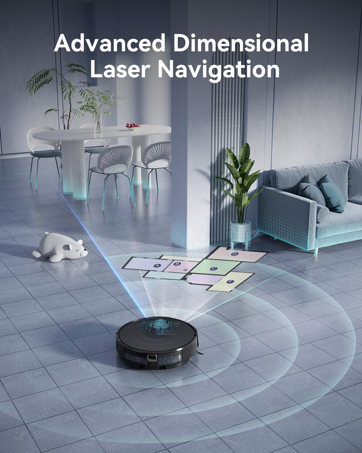 Kewbily Robot Vacuum and Mop Combo, LiDAR Navigation with Ultra Slim Design, Smart Mapping Robotic Vacuum Cleaner, 9000Pa Suction, Customizable Cleaning for Pet Hair, Carpets, and Hard Floors