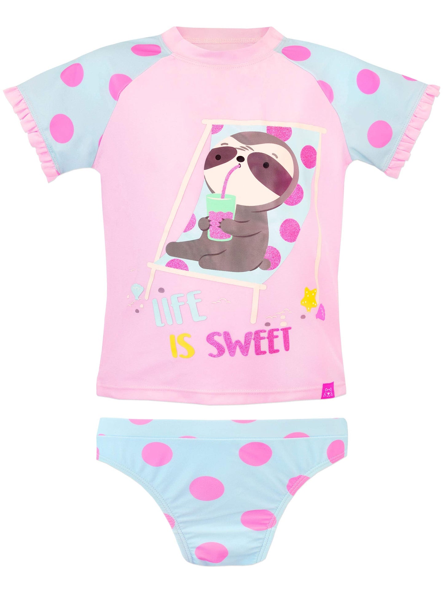 Harry Bear Girls' Swimsuit Sloth 10 Pink