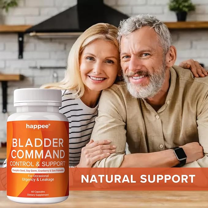 Bladder Control Supplement for Women & Men - 120 Capsules with Pumpkin Seed Extract, Soy Germ Extract, Saw Palmetto & Cranberry | 4-in-1 Active Bladder Support for Urinary Frequency, Leaks & Urgency
