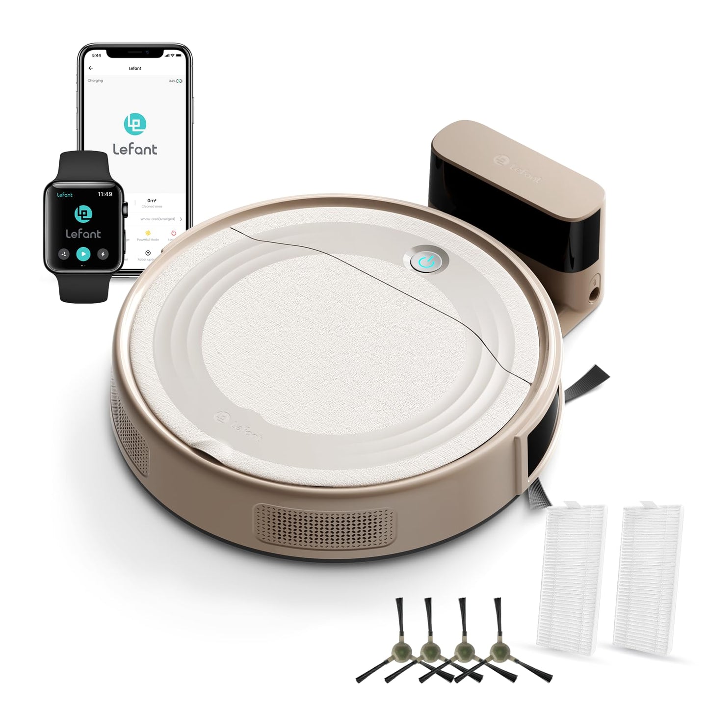 Lefant M310 Robot Vacuum Cleaner, 4500Pa Strong Suction with PreciSense Avoiding, Slim, Self-Charging, 160Mins Runtime, App/Wi-Fi/Alexa, Ideal for Pet Hair & Hard Floor Cleaning