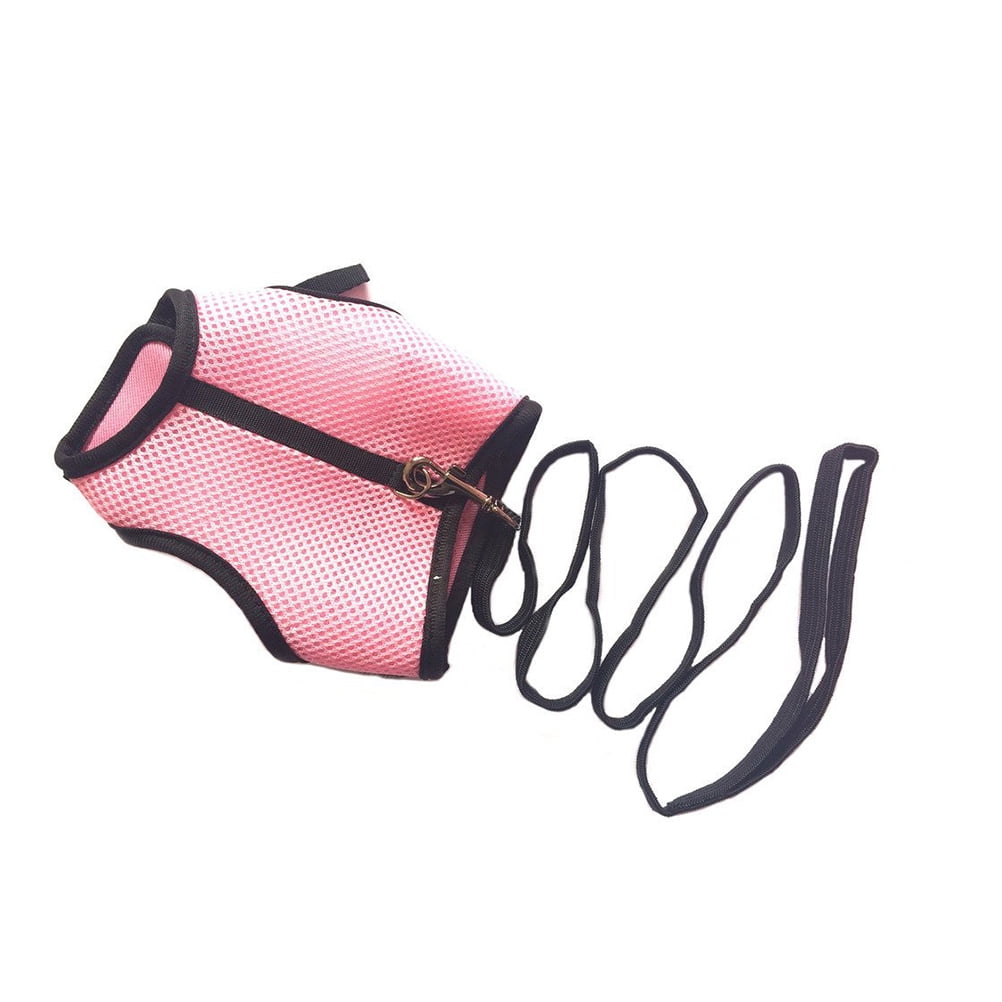 2pcs Harness with Lead for Rabbits Bunny Little Pets - Size XL(Pink)