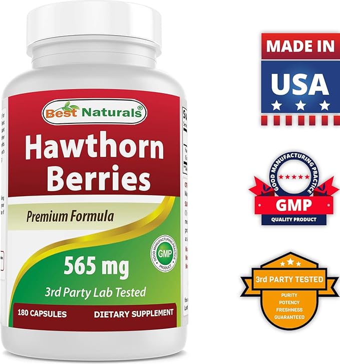 Best Naturals Hawthorn Berry 565 mg 180 Capsules (180 Count (Pack of 3))