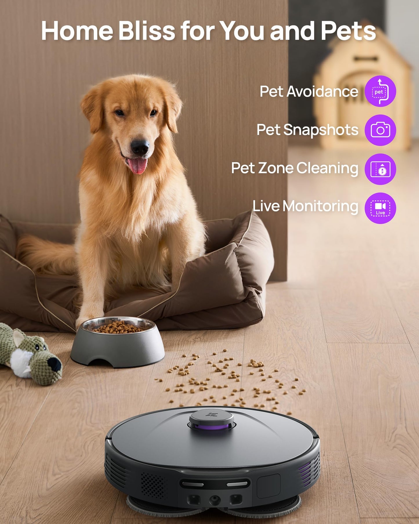 3i P10 Ultra Robot Vacuum and Mop Combo, Extendable Pad for Edge & Corner Mopping, 18000 Pa Suction Deep Cleaning, Auto Hot Water Washing & Drying, Self-Emptying, Self-Refilling, AI Obstacle Avoidance