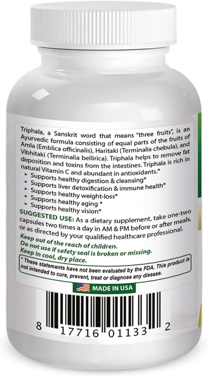 Best Naturals Triphala 750 mg 120 Vcaps