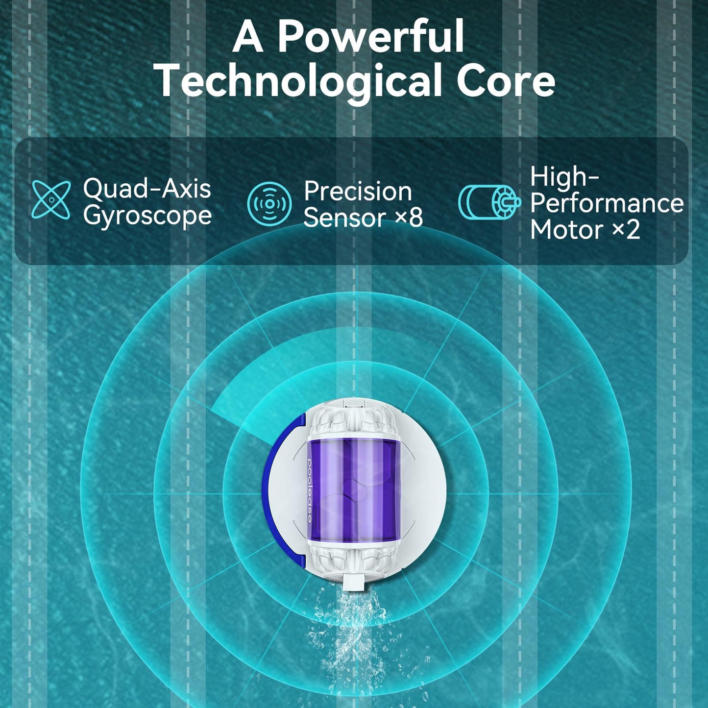 Poolease X1 Cordless Pool Cleaner Robot, Robotic Pool Vacuum for Above/In Ground Pool, 45W Dual-Motor, Self-Parking, Enhanced with 2L Debris Capacity (White and Purple)