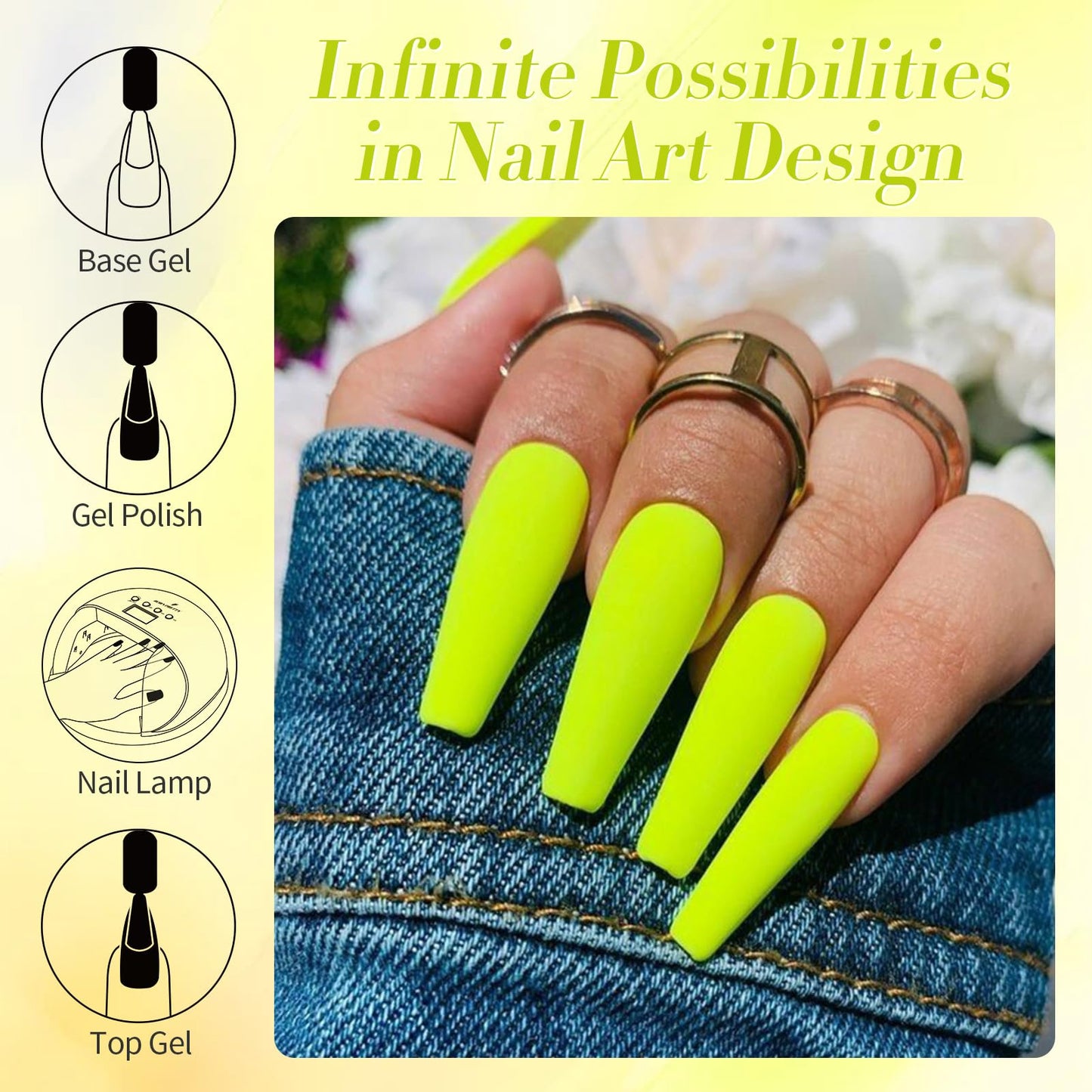 Born Pretty Neon Yellow Gel Nail Polish Neon Fluorescent Yellow Soak Off Gel Polish Nail Art Design Manicure Salon DIY Home 15ml
