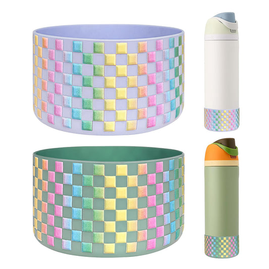 HEYSKAY 2PCS Silicone Boot for Owala Flask Water Bottle 24oz Anti-Slip Protective Sleeve for Owala Twist,FreeSip and Flip Stainless Steel Water Bottle BPA-Free Boot Bottom Base