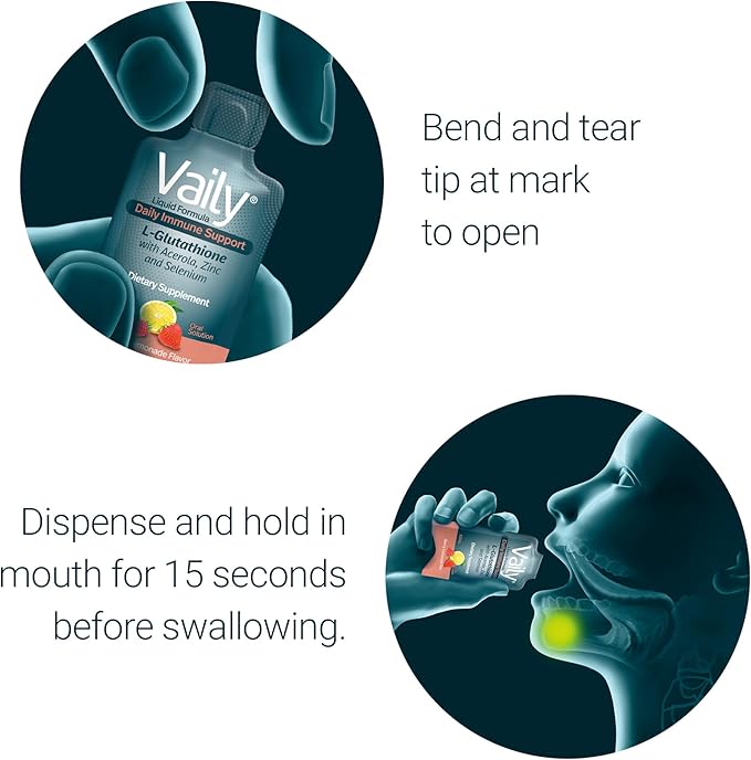 Immune Support Supplement for Adults - Liquid Glutathione Supplement 860 mg w/Acerola Vitamin C Zinc & Selenium - High Potency Antioxidant, Skin Health, Detox Every Day - 30 Single-dose Vials