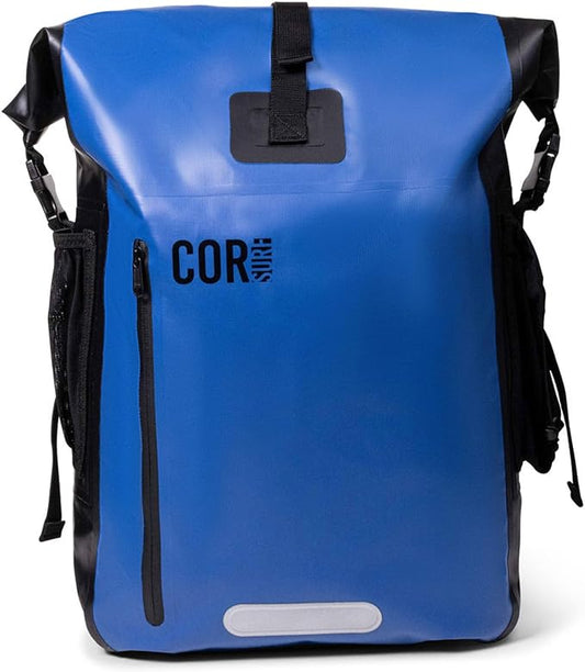 COR Surf Waterproof Dry Bag Backpack with Padded Laptop Sleeve Heavy Duty Roll-Top Pack (Dark Blue, 40L)