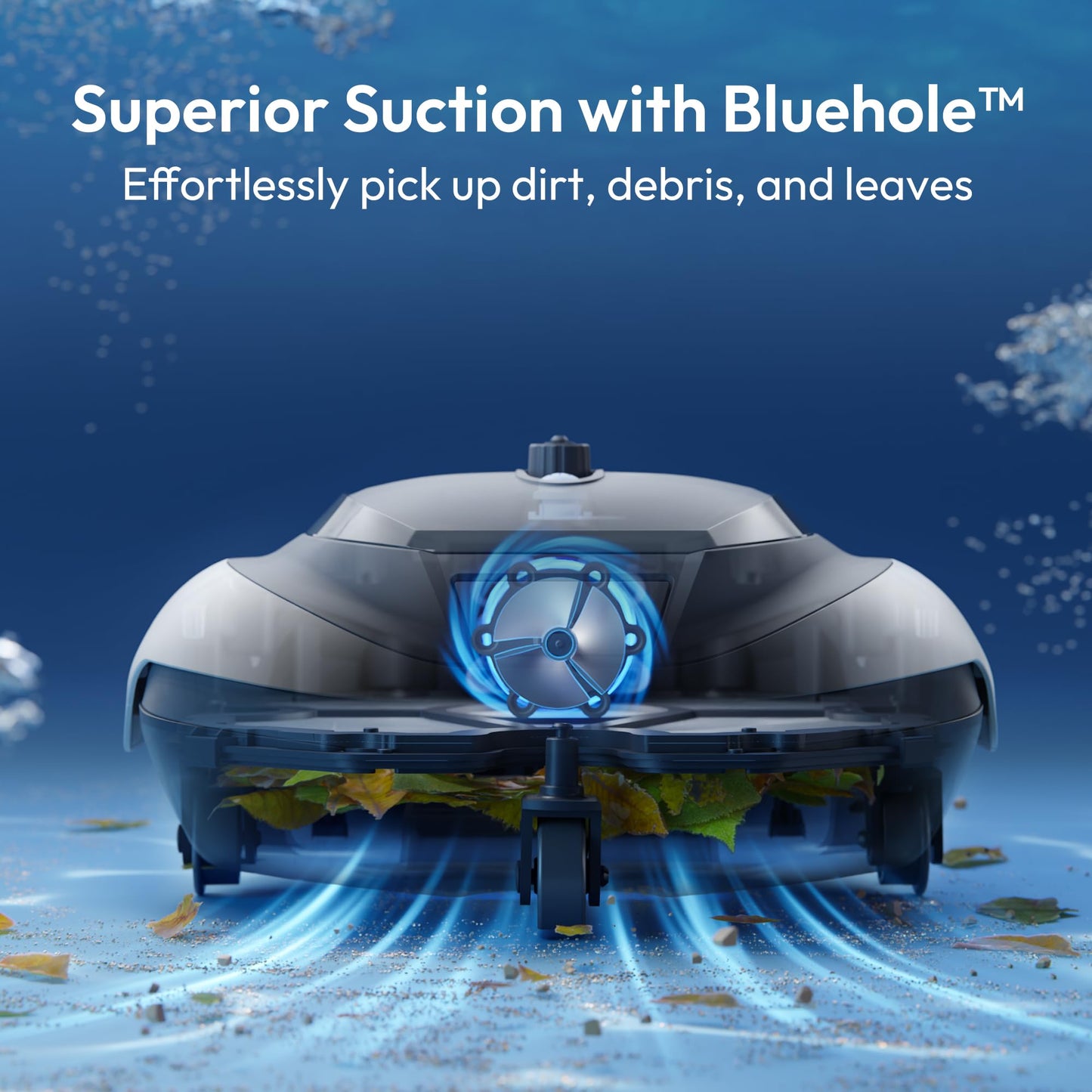 BUBLUE BuSwift 320P Robotic Pool Cleaner, Hydro Dynamic Design, Pool Vacuum with Superior Suction, High Efficiency, DirtLock 2.0, Auto-Parking for Above-Ground Flat Pools up to 850 Sq.Ft, Space Gray