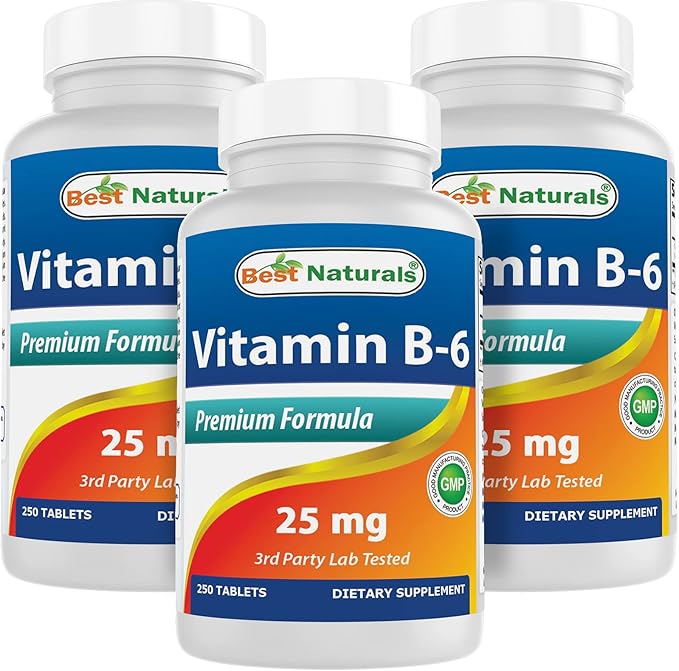 Best Naturals Vitamin B6 25mg 250 Tablets (250 Count (Pack of 3))