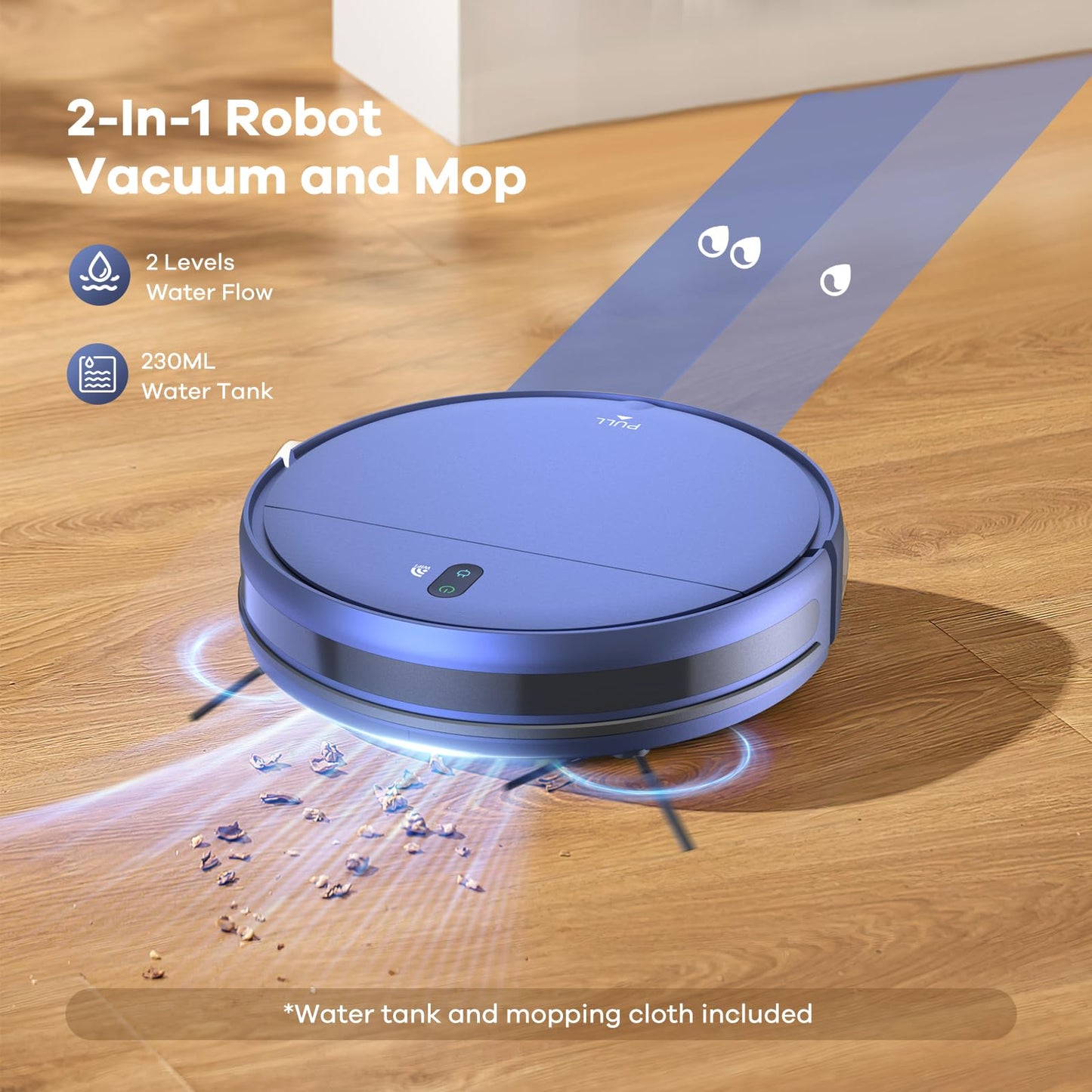 ZCWA Robot Vacuum and Mop Combo, 2 in 1 Mopping Robotic Vacuum with WiFi/App, Robotic Vacuum Cleaner, Schedule Settings, Self-Charging, Ideal for Hard Floor, Pet Hair and Low Pile Carpet