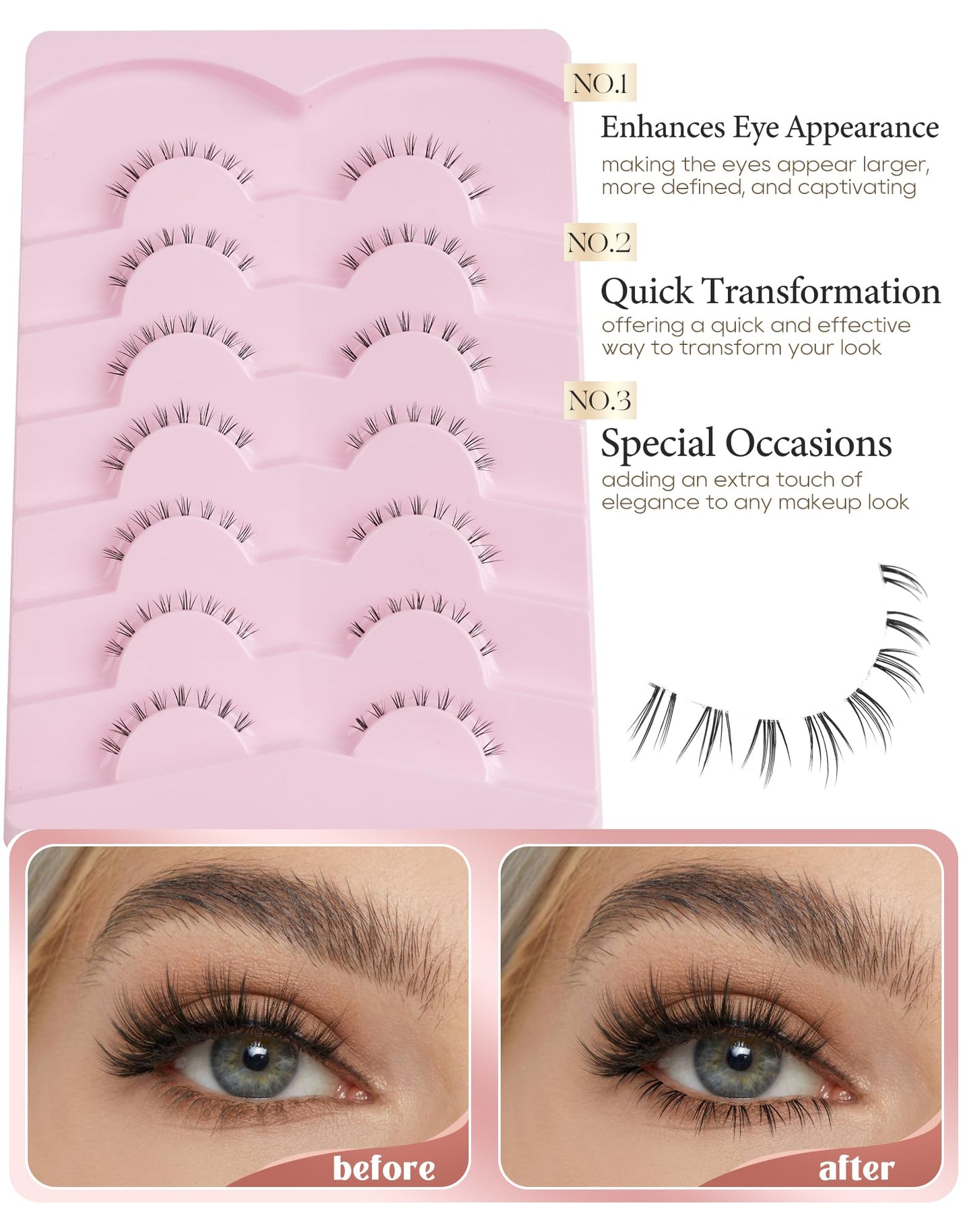 Bottom Eyelashes False Lower Lashes Fake 7 Pairs Bottom-9