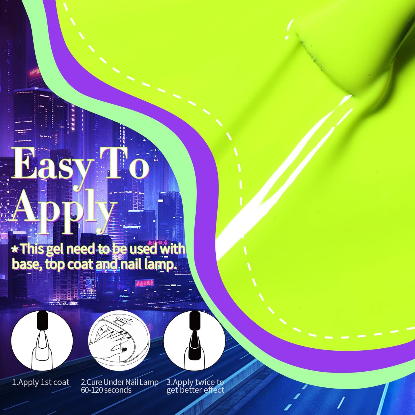 Born Pretty Neon Gel Nail Polish Luminous Glow in Dark Gel Polish Neon Gel Nail Polish Set Fluorescent Gel Polish Orange Hot Pink Blue Yellow Green Purple Vibrant Spring Summer Gel Polish 7ML