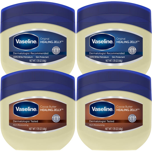 Vaseline Blue Seal Series (Variety 4 Pack)Cocoa Butter, Vitamin E, Aloe fresh, Original