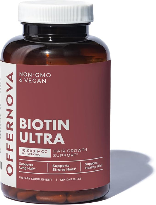 Biotin Ultra - Vitaminas para el Cabello con Biotina - Pastillas para Crecimiento del Pelo y Barba | Fortalece el Pelo Piel y Unas - 120 Tabletas