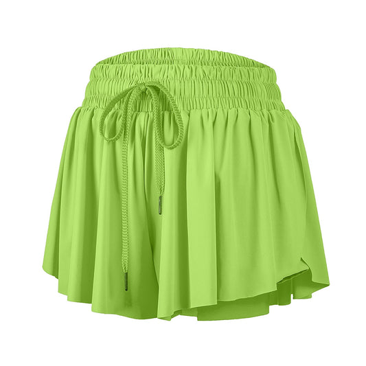 Blaosn Flowy Shorts for Women Gym Yoga Athletic Workout Running Skort Sweat Spandex Cute Teen Girls Tennis Skirt High Waisted with Pockets Trendy Clothes Casual Summer(S, Grass Green)