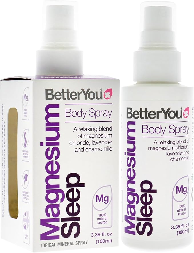 BetterYou Magnesium Muscle Body Spray - Relaxing Topical Magnesium and Essential Oil Spray - Lavender and Chamomile - Promotes Better Sleep - 3.38 oz (Pack of 3)