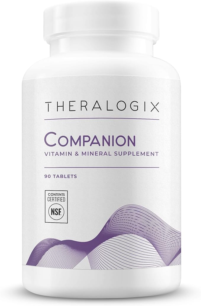 Theralogix Companion Multivitamin & Mineral Supplement - 90-Day Supply - Supplement for Women & Men Without Iron, Vitamin D, or Vitamin K - B Vitamins, Zinc & Magnesium - NSF Certified - 90 Tablets