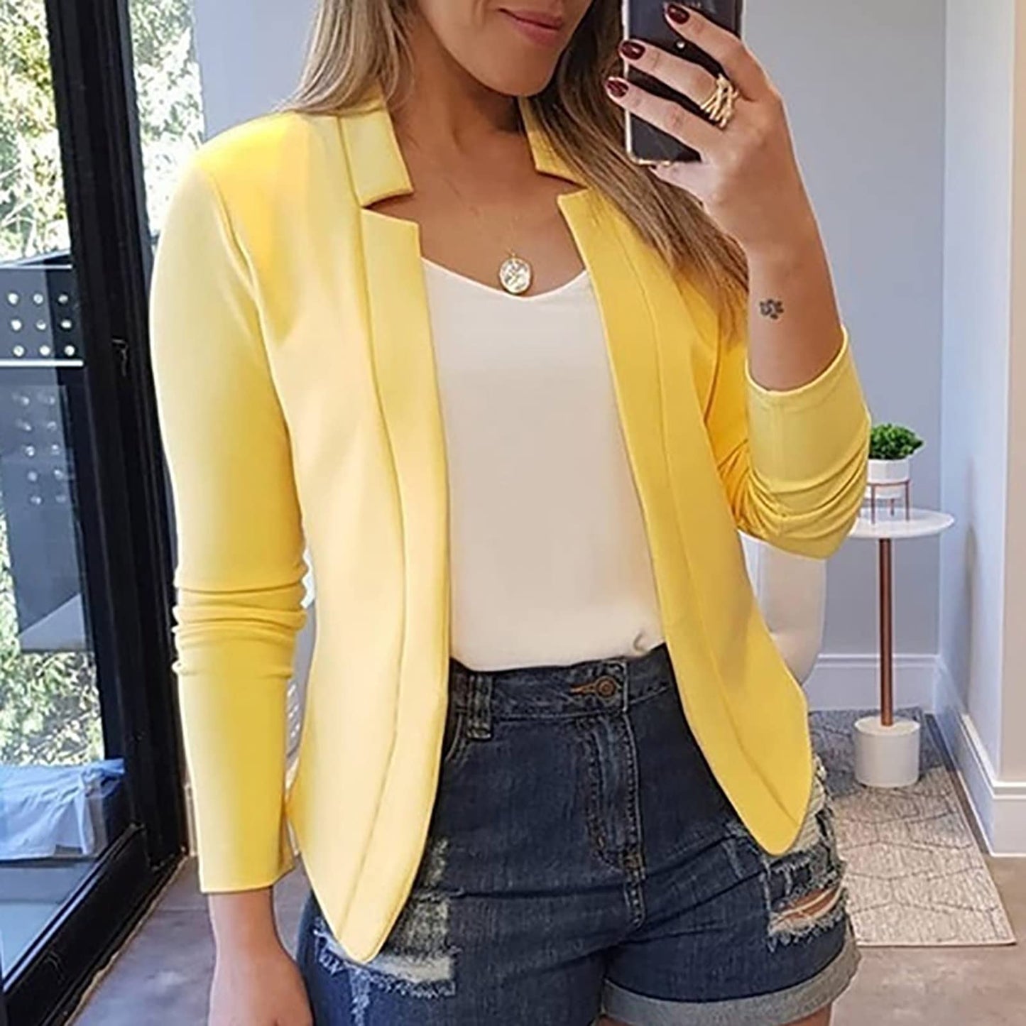 Blazers for Women Blazers for Women Short Fall Jackets Tops Dressy Long Sleeve Shirts Casual Lightweight Cardigan Coat Sexy Cropped Blazer Fashion Outfits 2024
