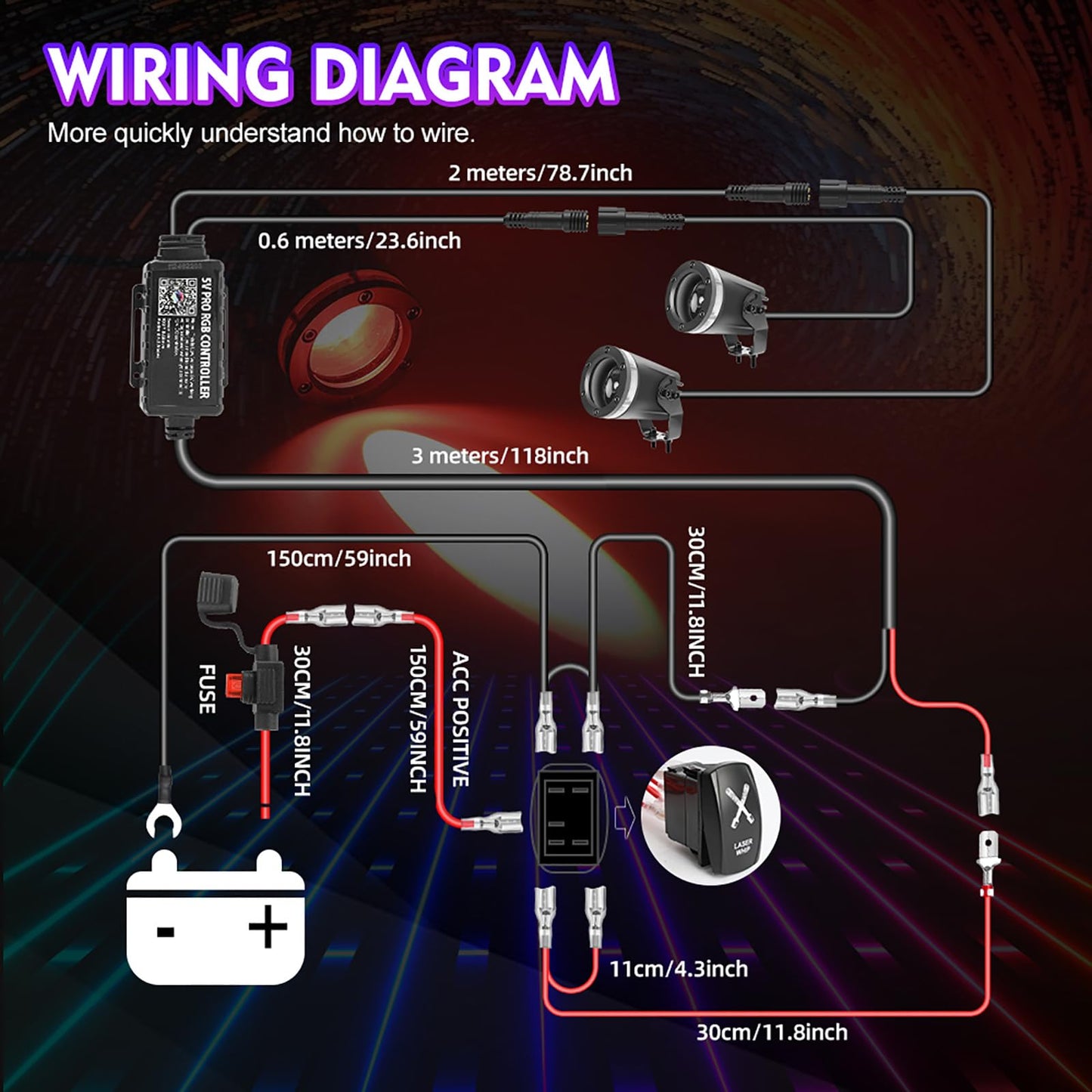 Jumpdy RGB Whip Lights for Side by Side 2 PCS Whipless Whip Light LED Spot Beam Pod Lights LED Pods for Offroad ATV Can am 1000XP UTV Golf Cart Truck 4x4 Boat Polaris RZR SXS