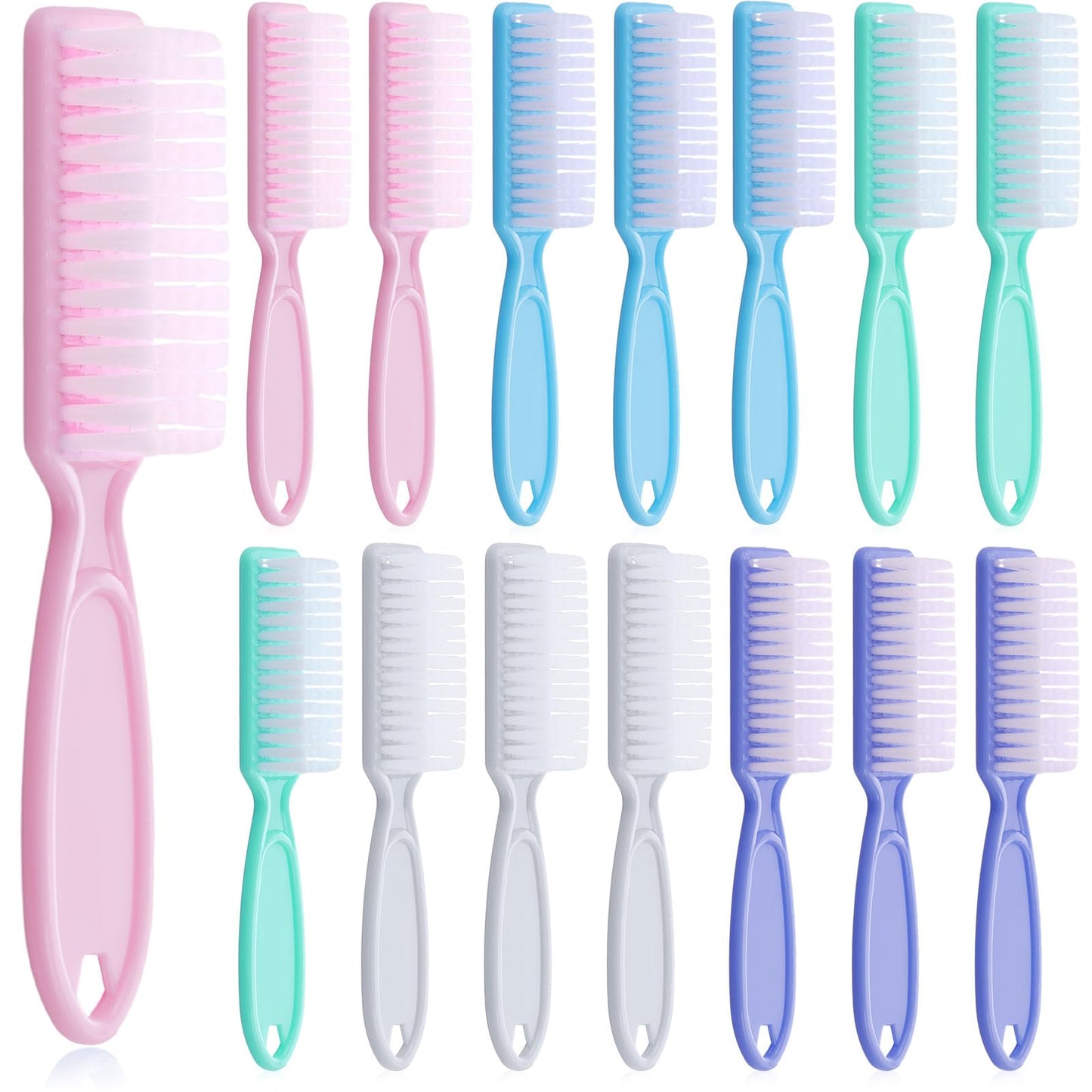 Patelai 15 Pieces Nail Brush Handle Grip for Cleaning Fingernails Toes Scrub Manicure Pedicure(Macaron Colors)