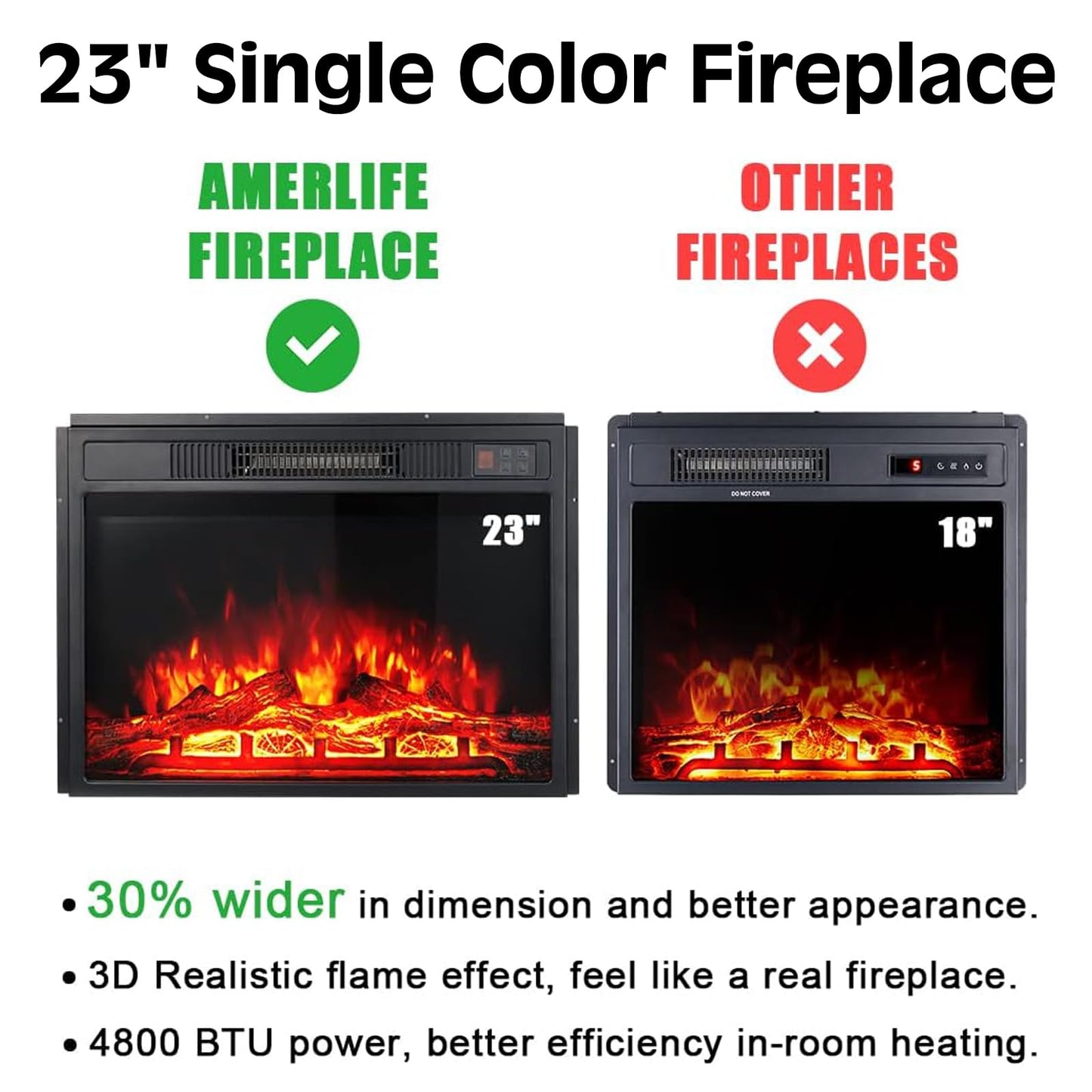 AMERLIFE Fireplace TV Stand with Sliding Barn Door for TVs up to 65", Farmhouse 59" Fireplace Entertainment Center with Storage Cabinets/Adjustable Shelves, Distressed White & Barnwood