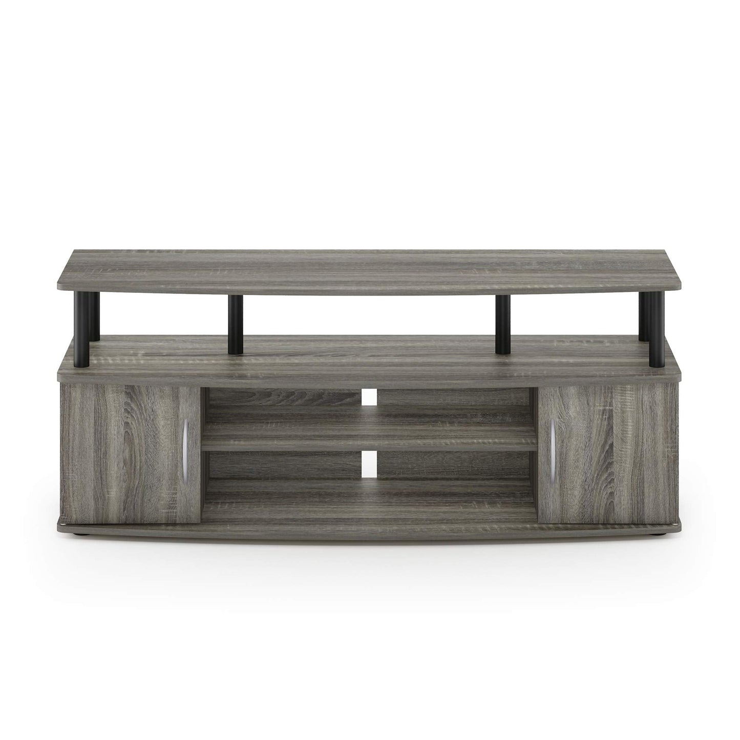 Furinno JAYA Large Entertainment Stand for TV Up to 55 Inch, French Oak Grey/Black