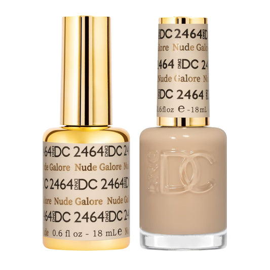 DND DC Gel Polish Set, Sheer Collection, UV/LED Gel Polish and Air Dry Nail Lacquer, Matching Chip-Free Polish Duo, 2464 Nude Galore, 0.5 Fl Oz