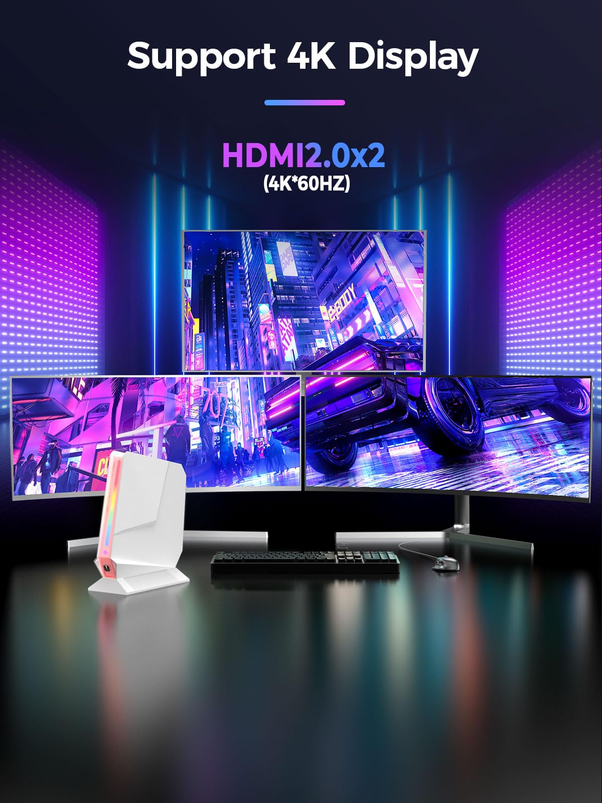 TOPGRO T1-Pro Mini Gaming PC Core i7-13700H/RTX4060 8G GDDR6,Mini Gaming Computer 32GB RAM DDR5-5200,1TB PCIe4.0 SSD,Adjustable RGB Light,WiFi6E/BT5.3/2.5G LAN 4K@60Hz Win11 Pro Desktop PC