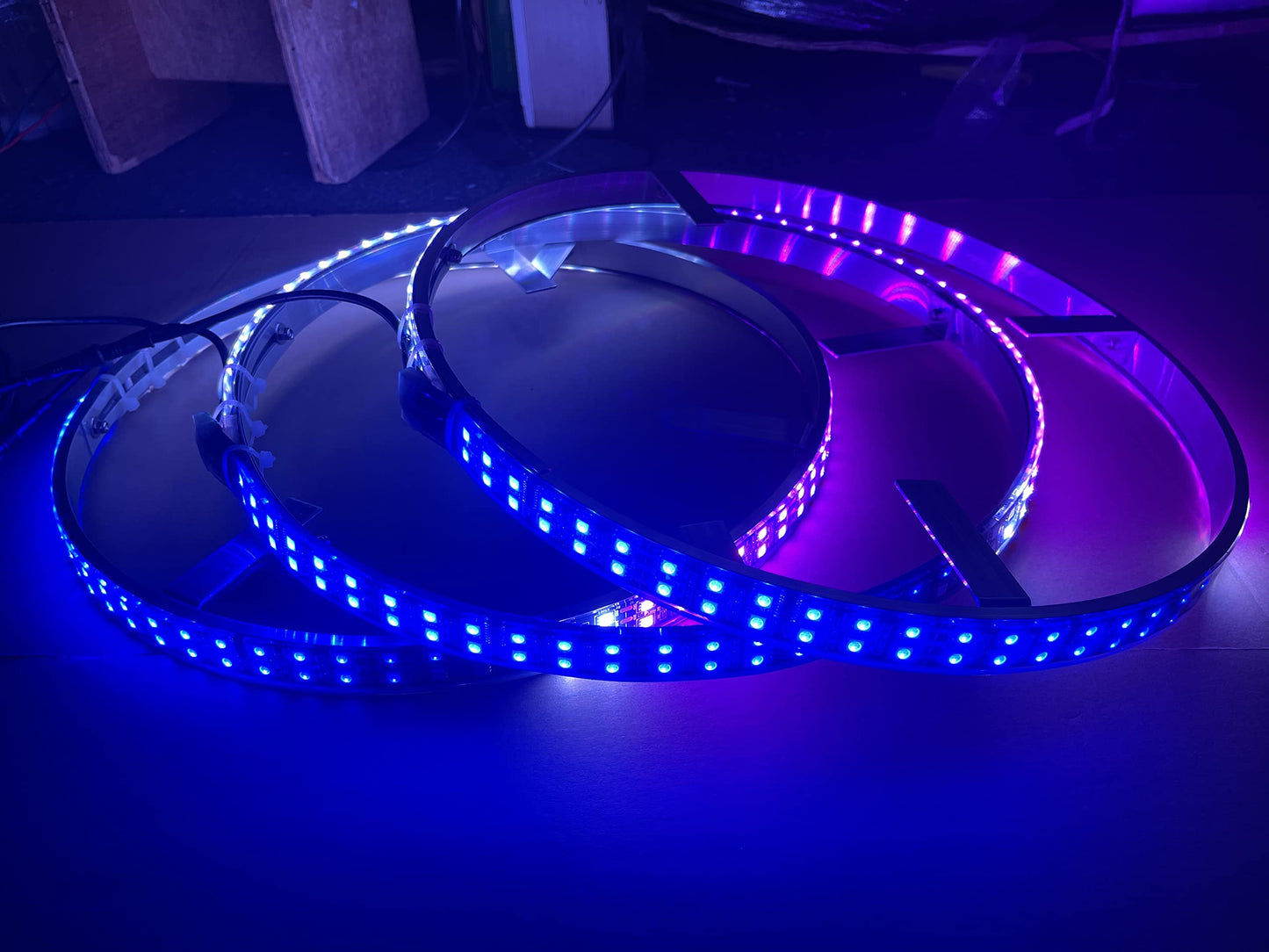 Sando Tech 15.5‘’ Double Row RGB Dream Chasing Color Led Wheel Ring Light Dancing Strobe Multiple Rim Light Tire Light Mounts to Wheel Well Shield Fit for Polaris Slingshot