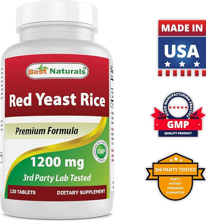 Best Naturals Red Yeast Rice Cholesterol Support 1200 mg & COQ10 100 mg