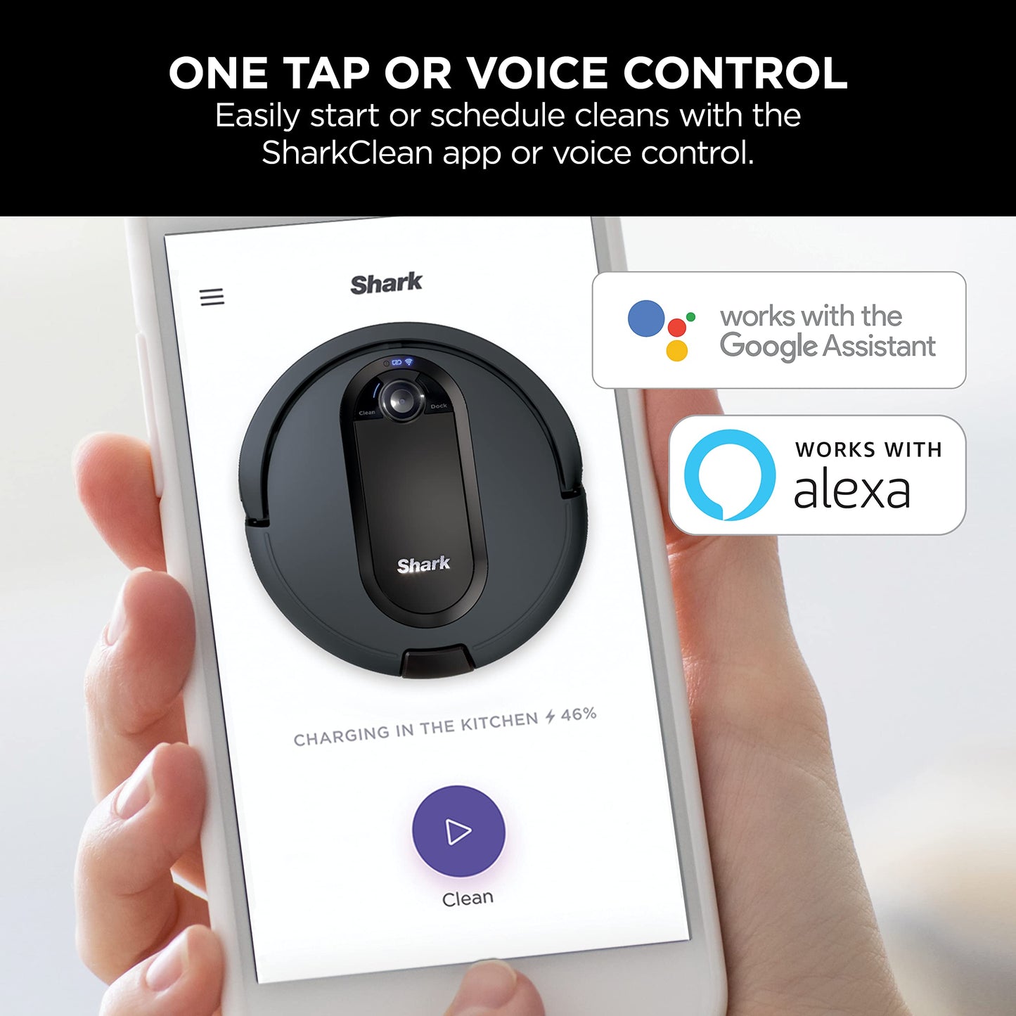 Shark EZ Robot Vacuum RV912S with Self-Empty Base, Bagless, WiFi - Dark Gray (Renewed)