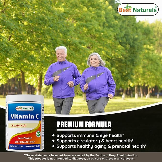Best Naturals 100% Pure Vitamin C Powder Non-GMO 1 lb (454 Grams) Powder (Also Called Ascorbic Acid) (1 LB (Pack of 2))