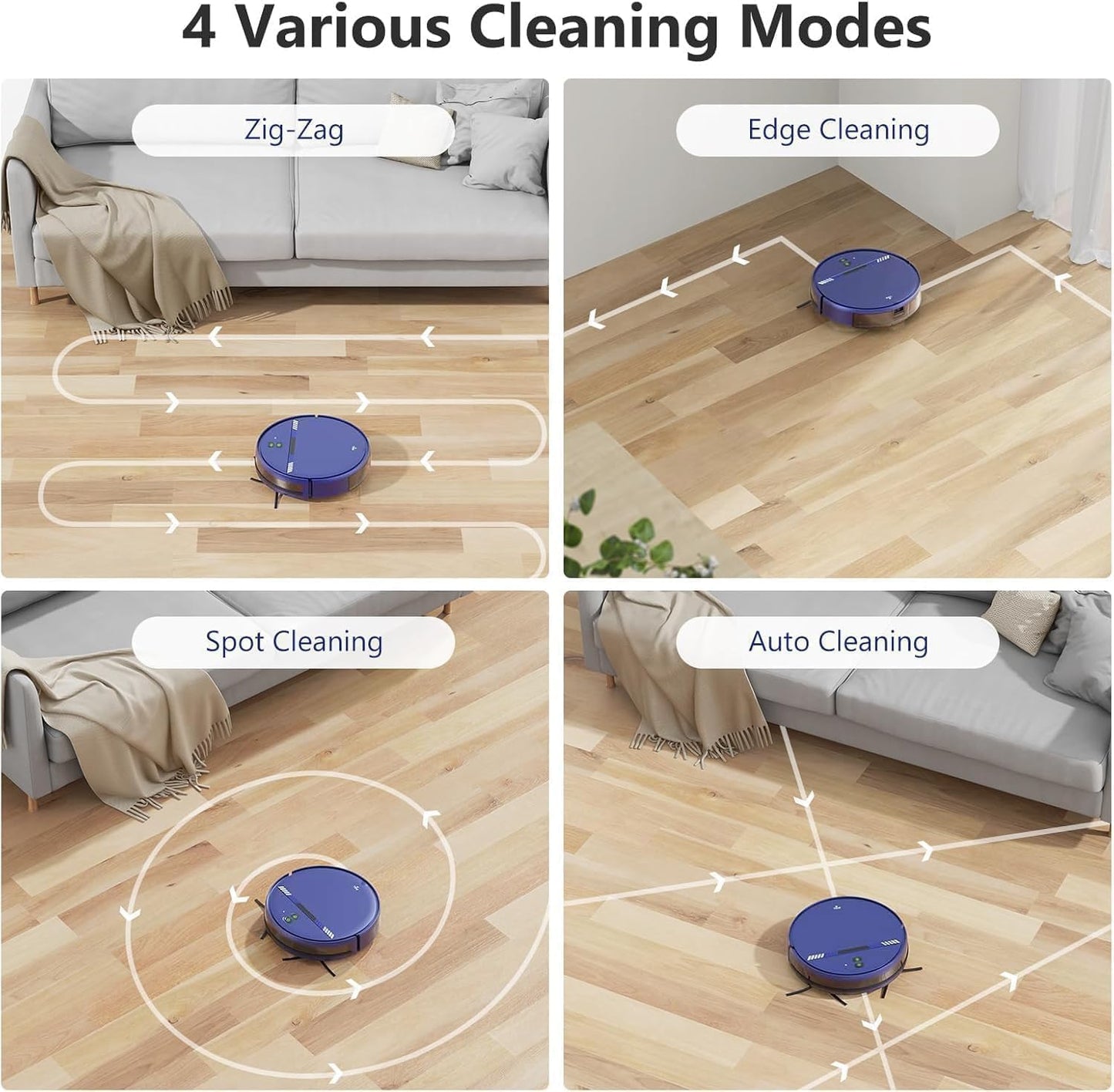 Robot Vacuum and Mop Combo, Automatic Slef-Cleaning Robotic Vacuum Cleaner for Pet Hair, Smart 2 in 1 Mopping Robot Vacuum with Schedule, WiFi/App/Voice, Slim, Ideal for Hard Floor, Carpet